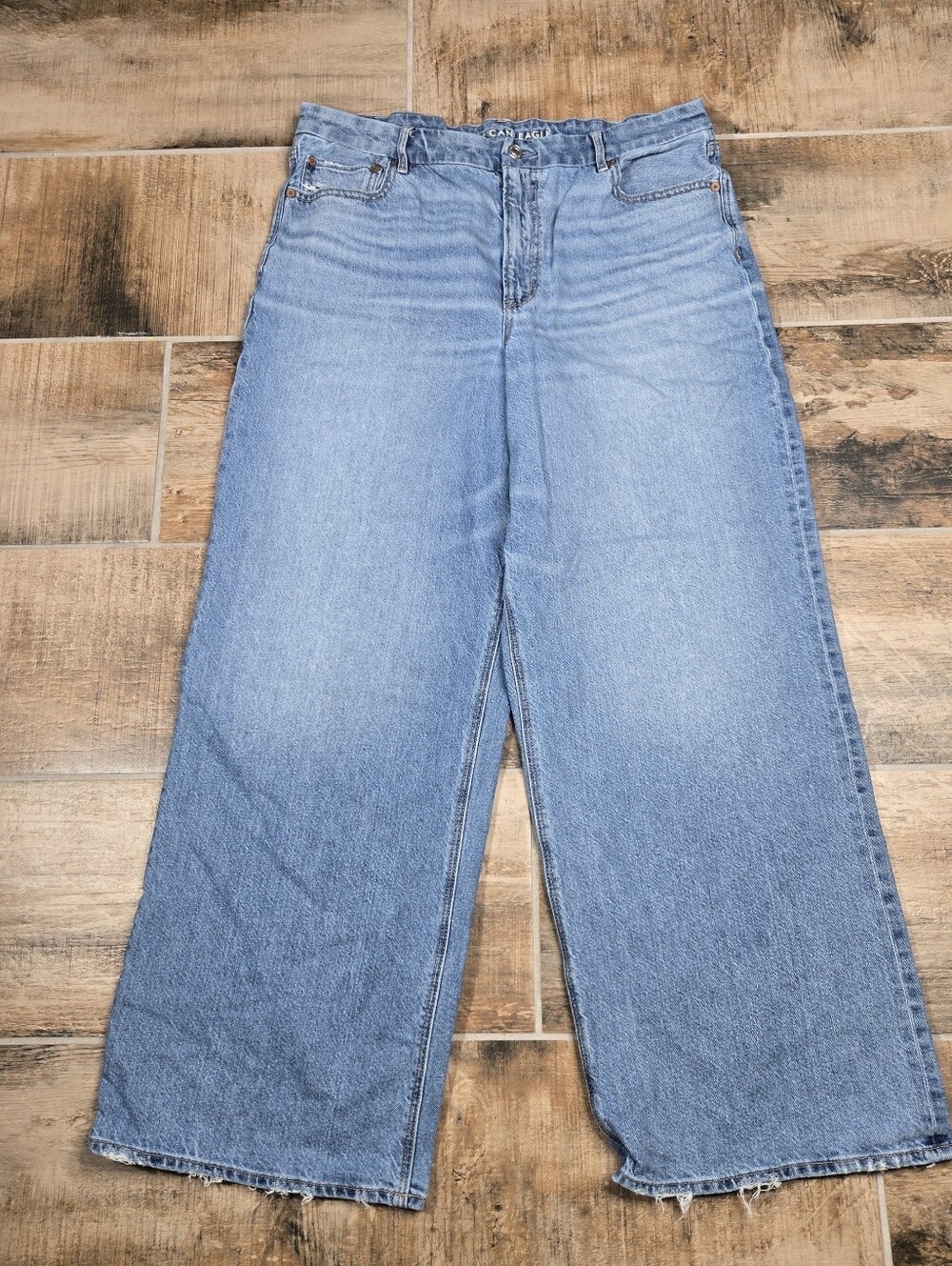 American Eagle Curvy Super High Rise Baggy Straight Jean Size 18 Strigid